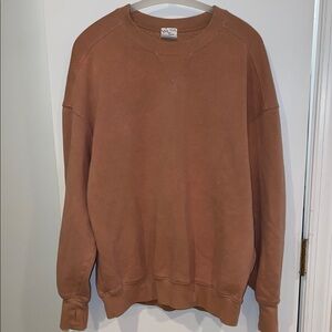 aerie Oversized Crewneck Sweatshirt in Rust Brown